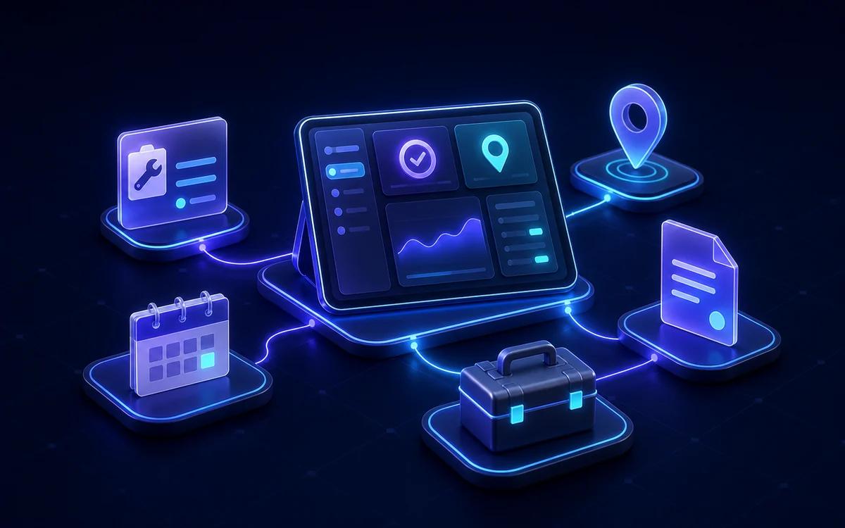 Impression of the custom customer portal for an installation company